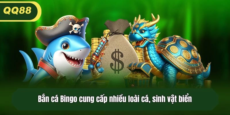Bắn cá Bingo cung cấp nhiều loài cá, sinh vật biển